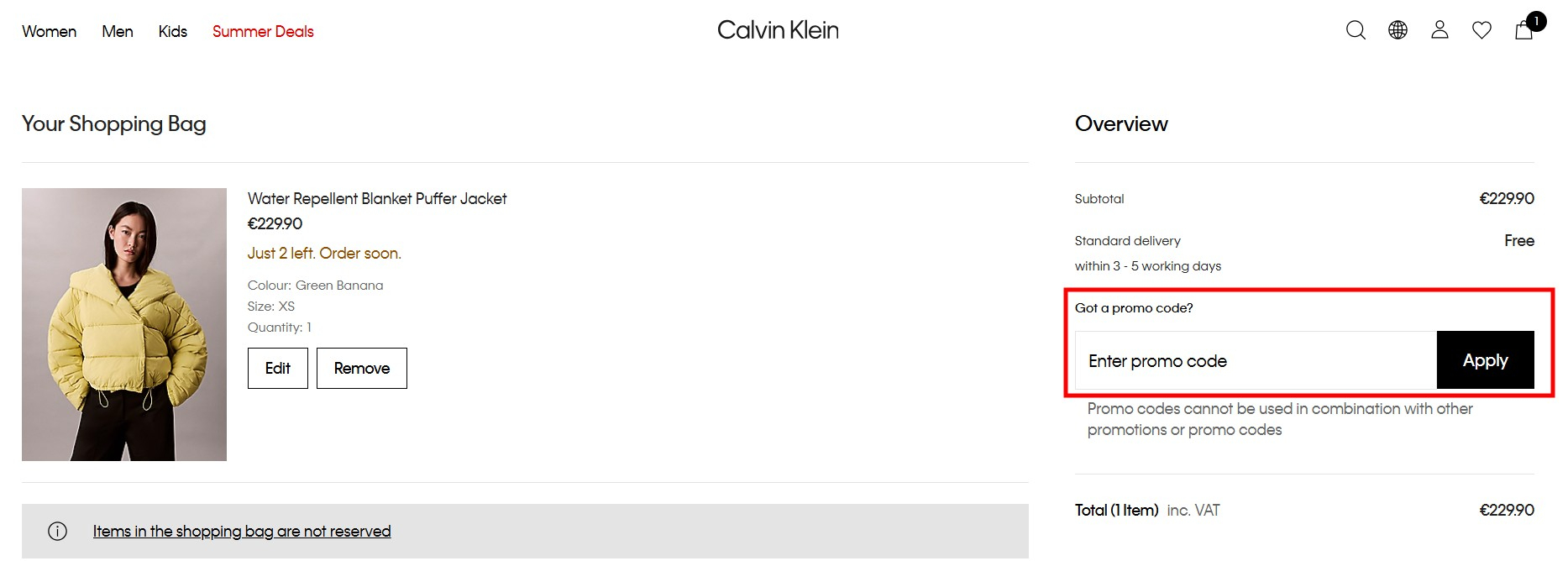 calvin klein promo code