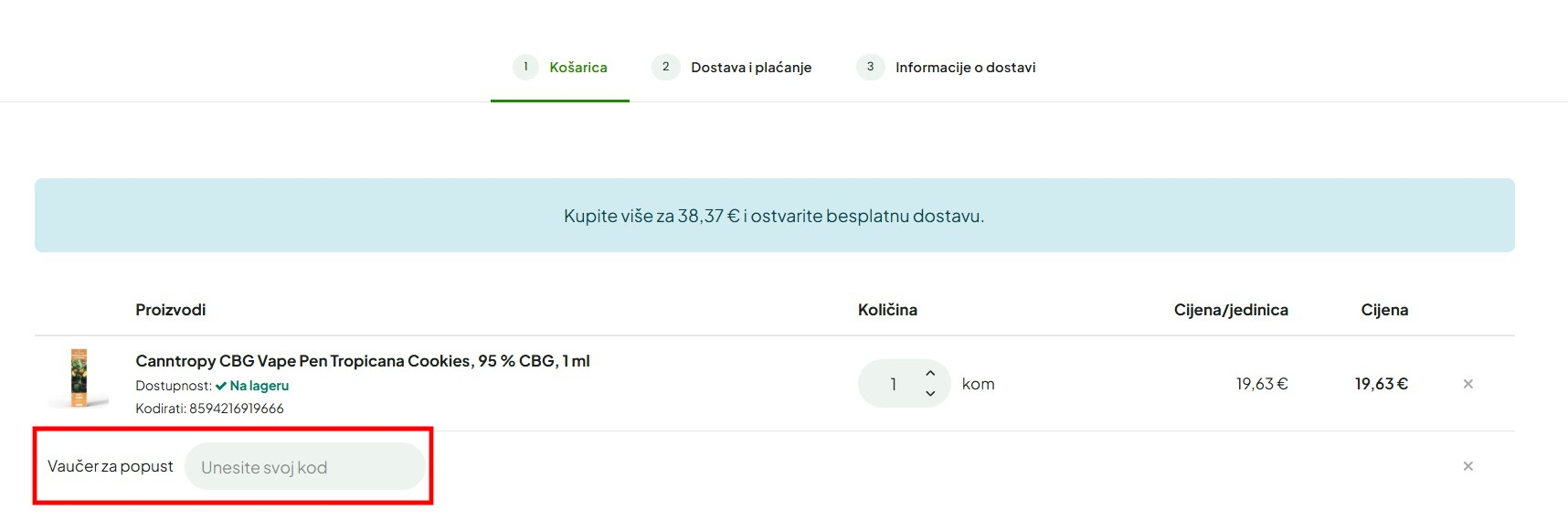 canatura vaučer za popust