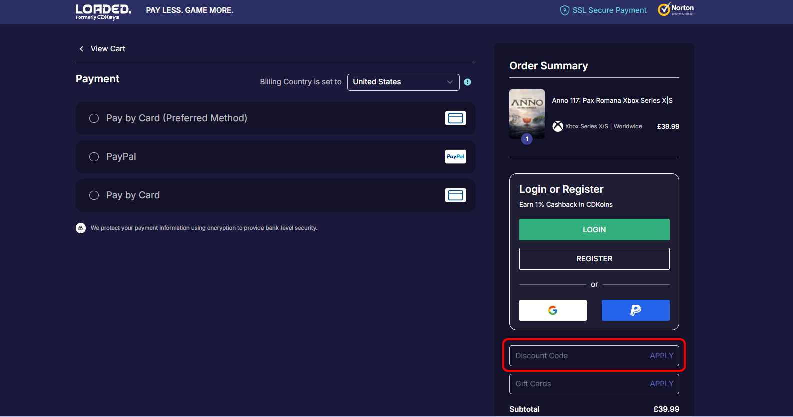 Loaded discount code
