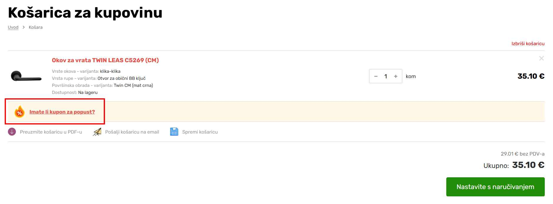 Kvake kupon za popust