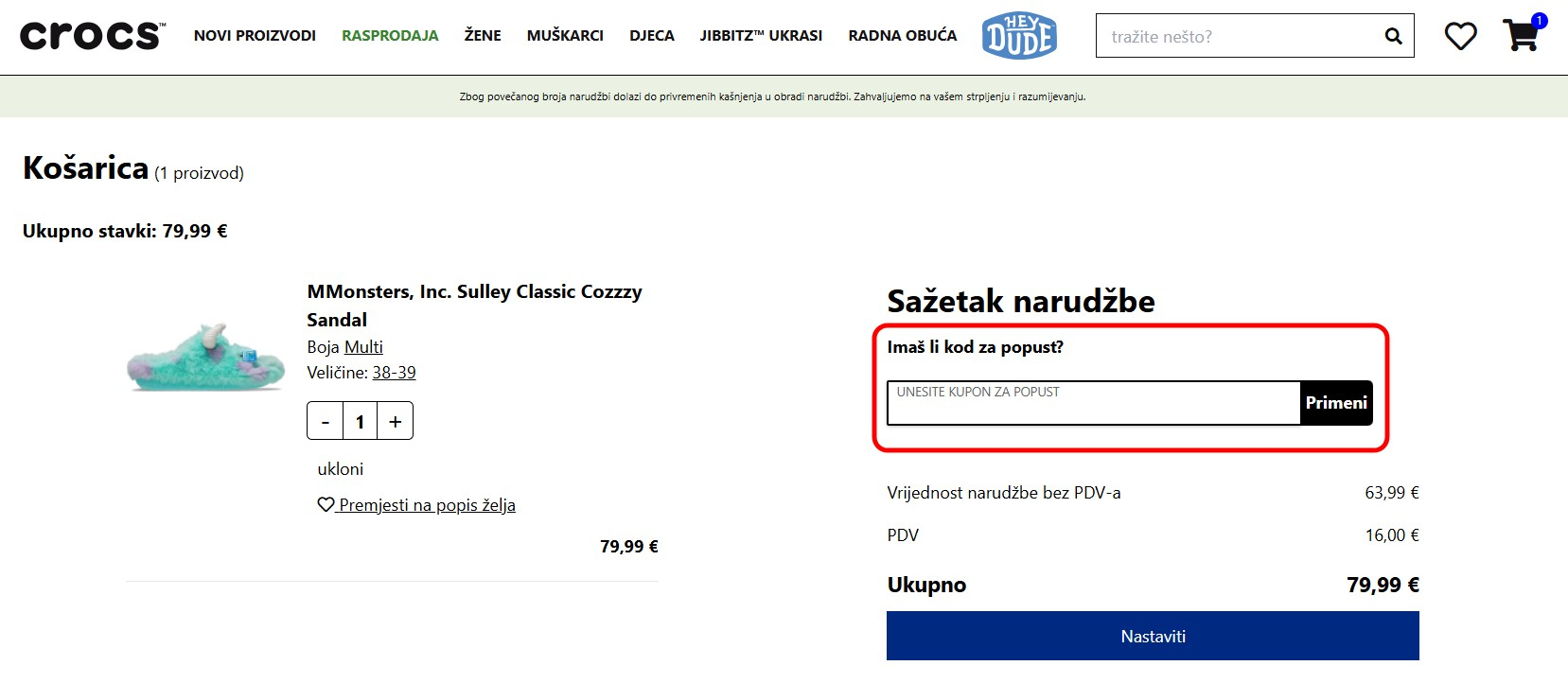 Crocs kupon za popust