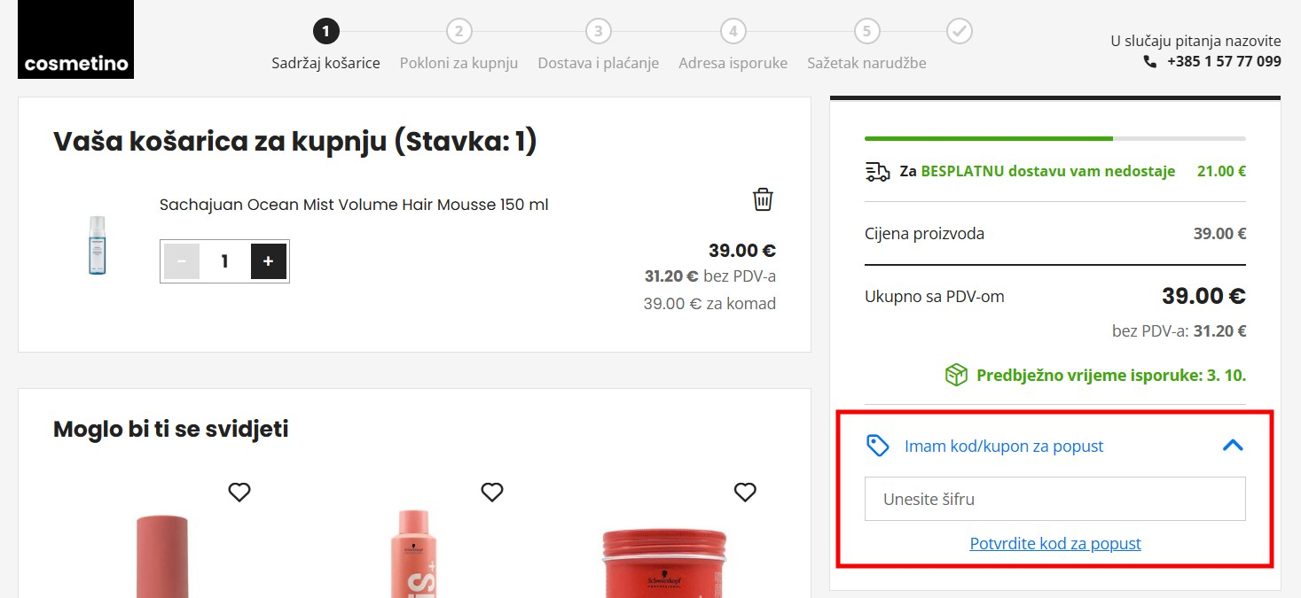 Cosmetino kupon za popust