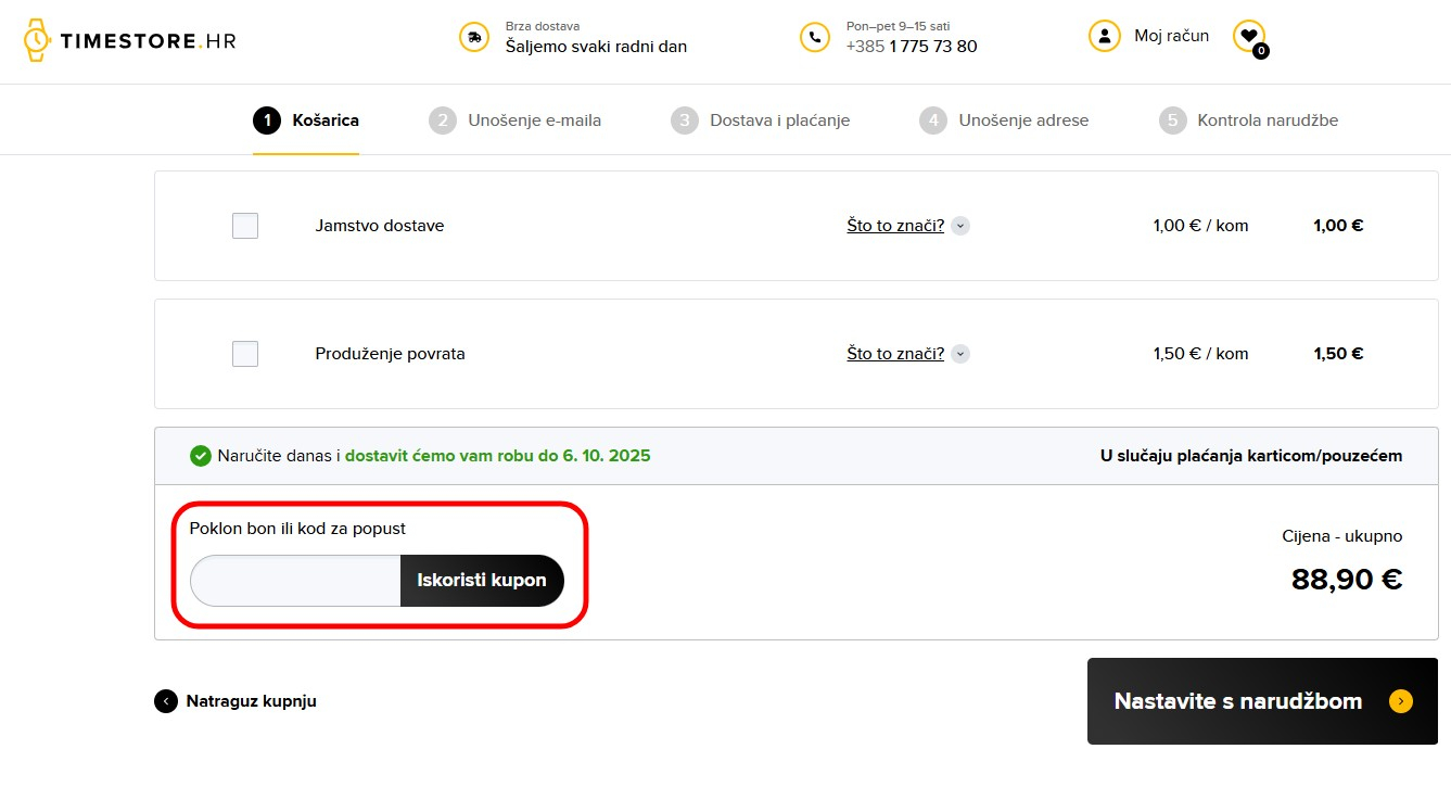 TimeStore kupon za popust
